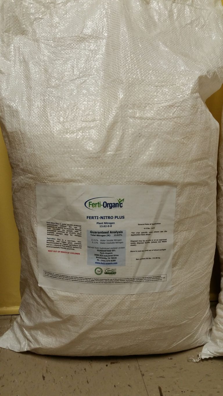 Ferti-Organic Ferti-Nitro Plus, Ferti-Organic, plant nutrition, plant stimulator, non-GMO soy protein, soluble powder